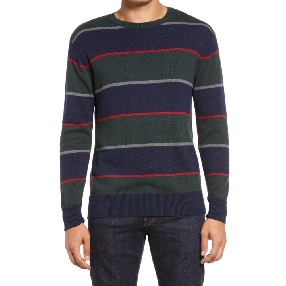 Rails Kent Rugby Stripe Cotton/Wool Blend Striped Long Sleeve Sweater Size L Men